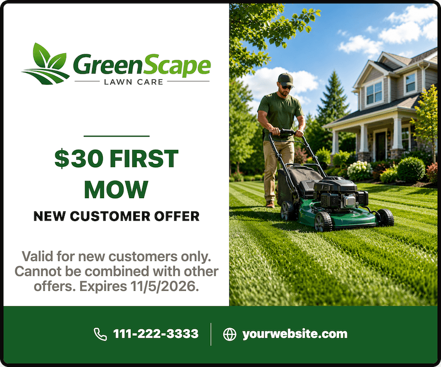 GreenScape Lawn Care offer ad example